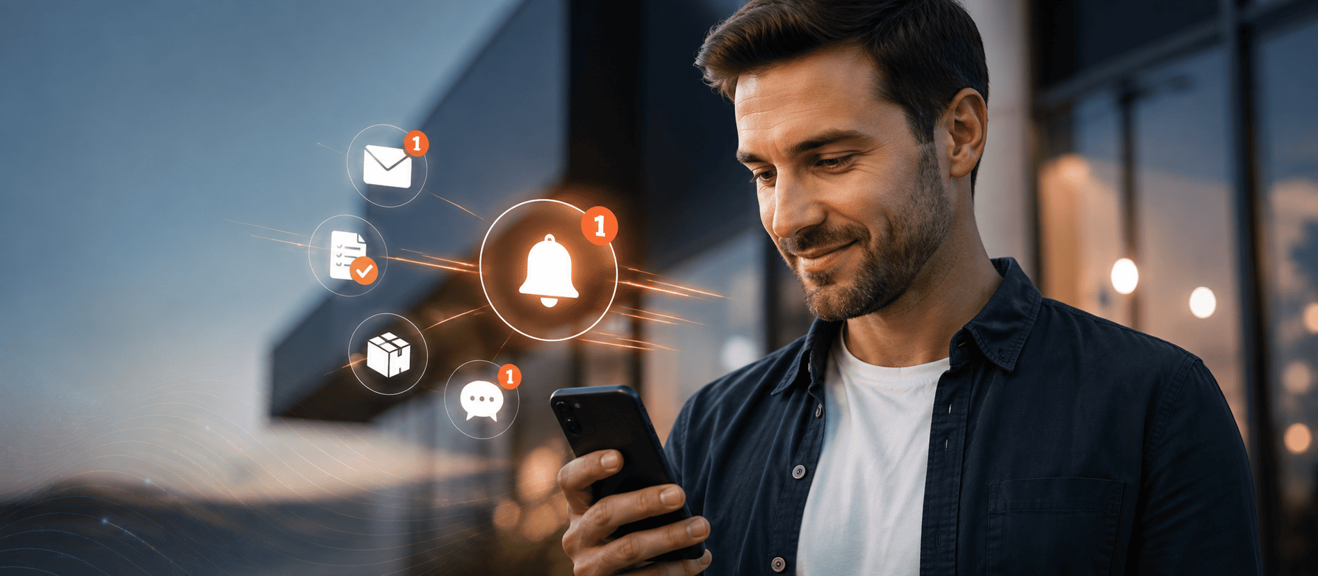 Notificações automáticas enviadas ao cliente pelo ERP M8