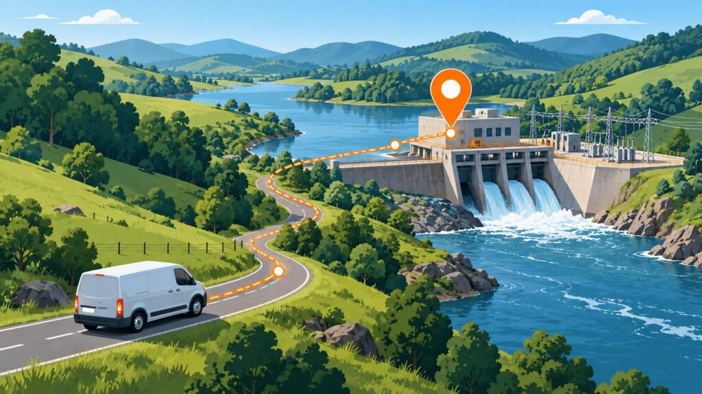 Link do Google Maps no endereço do cliente e do equipamento